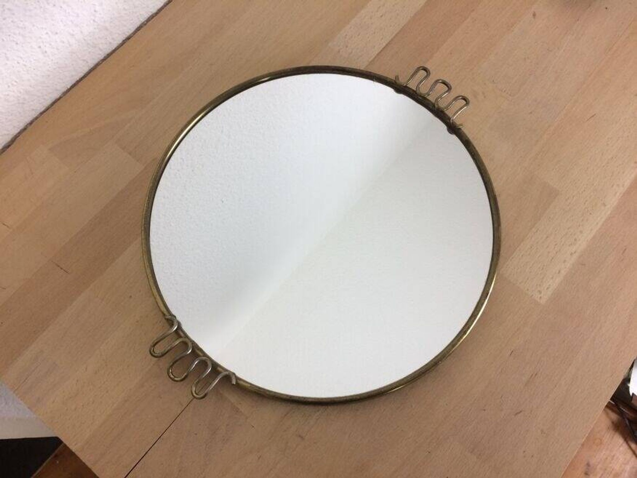 Plateau miroir cerclage laiton 33cm