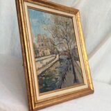 Painting Oil on canvas signed "Paris Notre Dame"