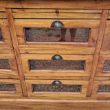 Grain chest of drawers with 9 glass drawers