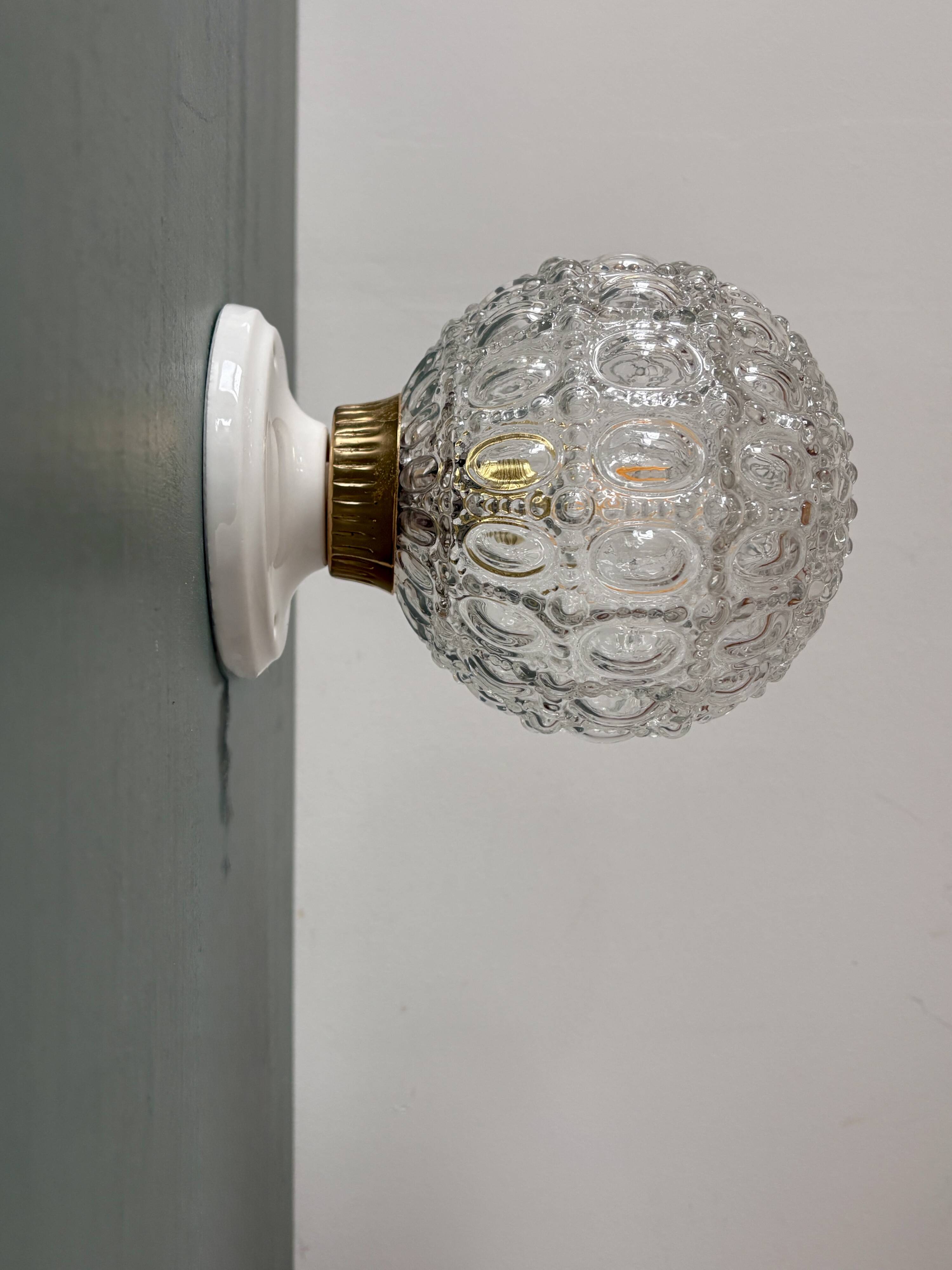 Vintage moulded glass wall or ceiling light globe