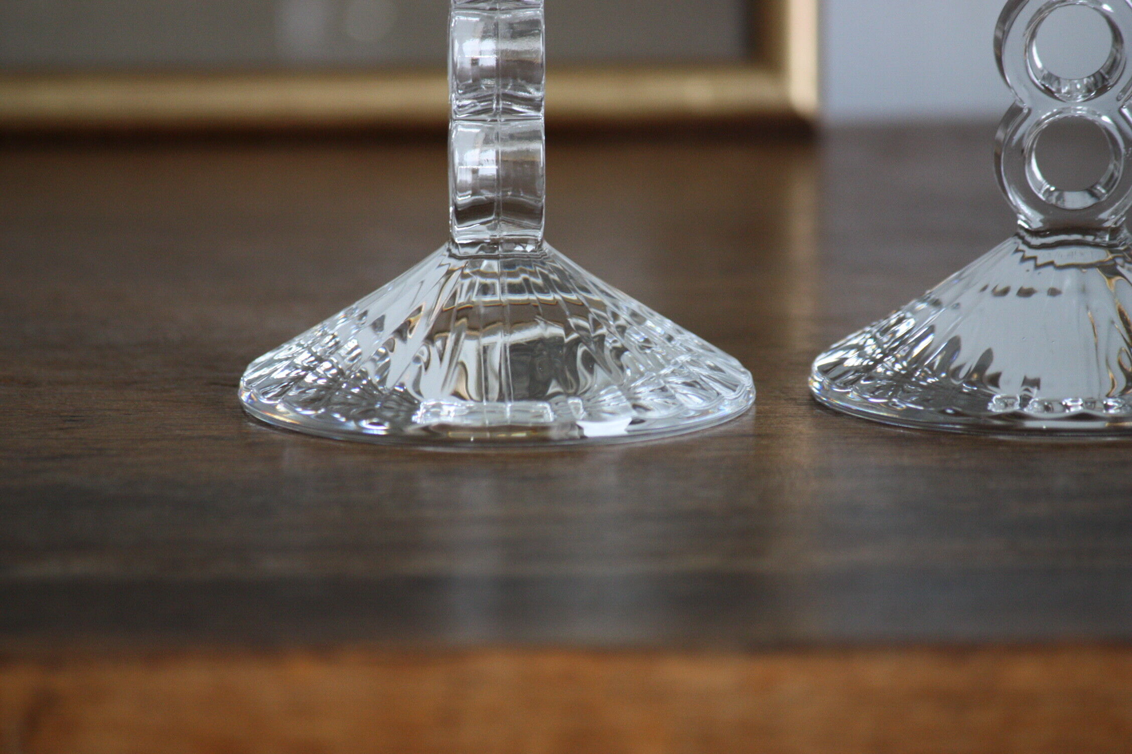 2 vintage champagne flutes in arques crystal