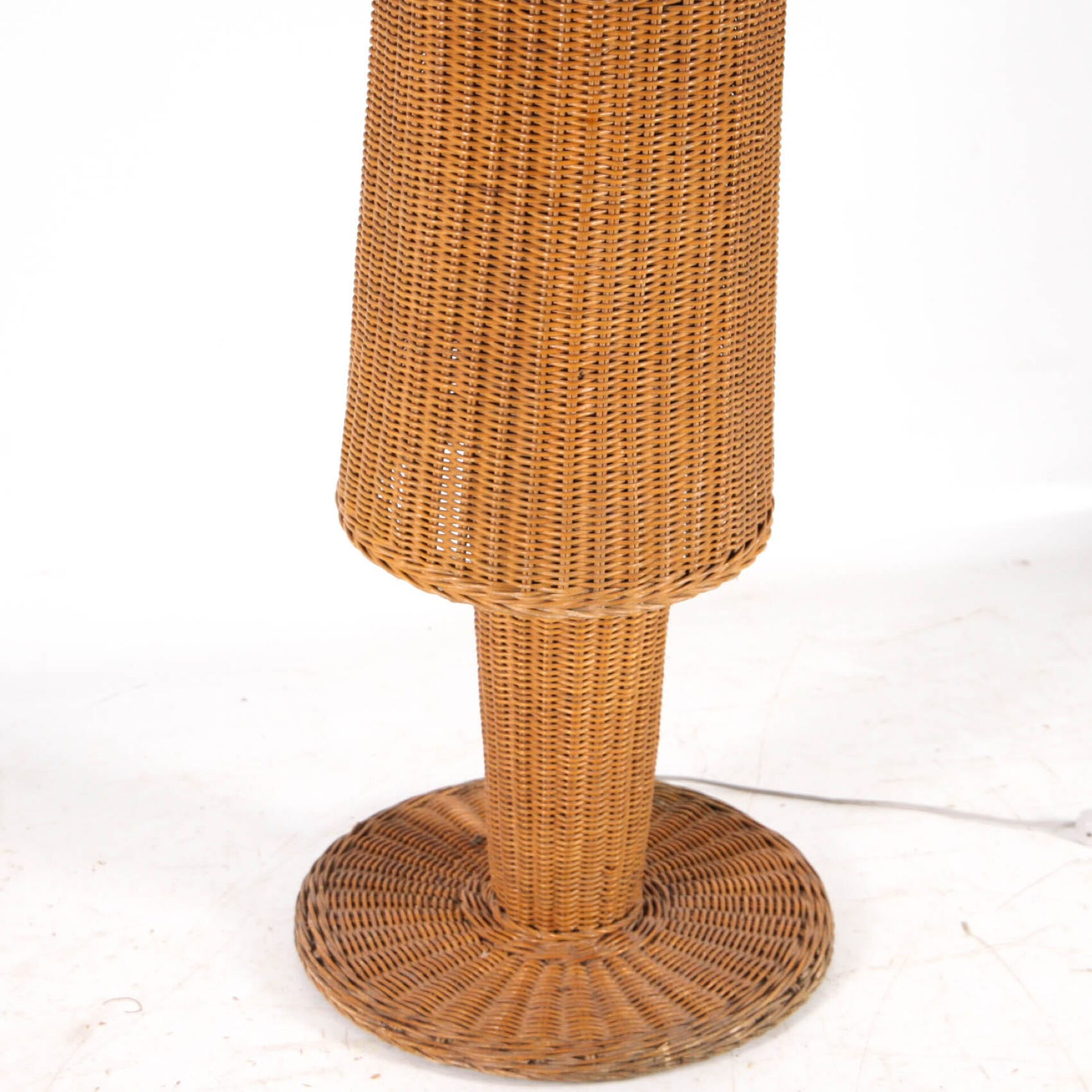 Large wicker floor lamp
