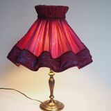 Brass lamp and silk lampshade