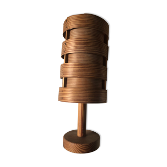 Table lamp in scandinavian wood slats 60s