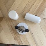 Wall lamp tube white glass and chrome metal vintage lighting LAMP-7428