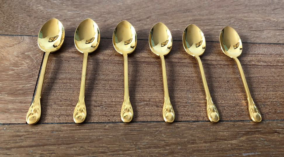 Lot of 6 golden spoons