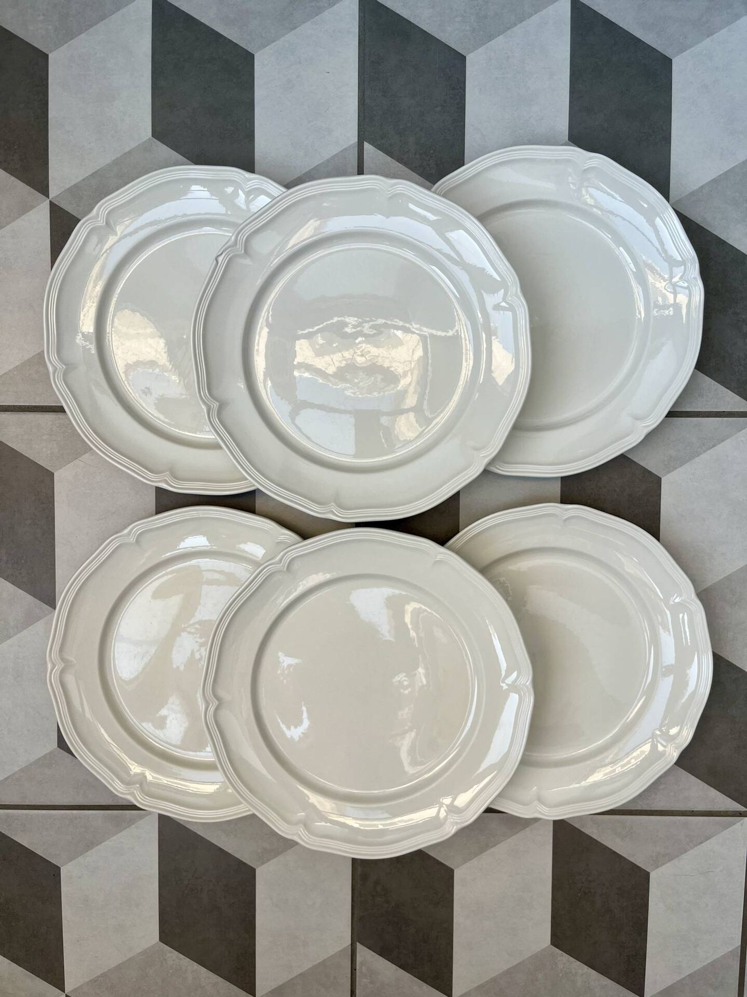 Set of 6 flat plates "Manoir" Villeroy and Boch