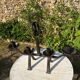 Large vintage brutalist wrought iron candlestick from the 1960s