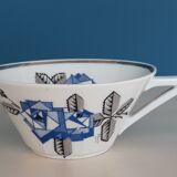 Service of cups and milk jar in fine porcelain from Limoges Art Deco