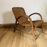 Wicker and rattan armchair
