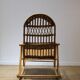 Rocking chair en osier et bois