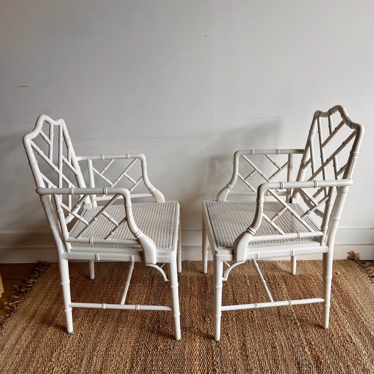 2  chairs  Faux Bamboo Jonathan Adler