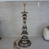 Old turned wooden lamp foot