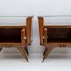 Pair of Art Deco Italian Briar Walnut Bedside Tables, 1930s