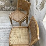 Pair of Baumann chairs beech and cannage