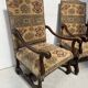 Paire de fauteuils de style Louis XIII a haut dossiers plats XX siècle