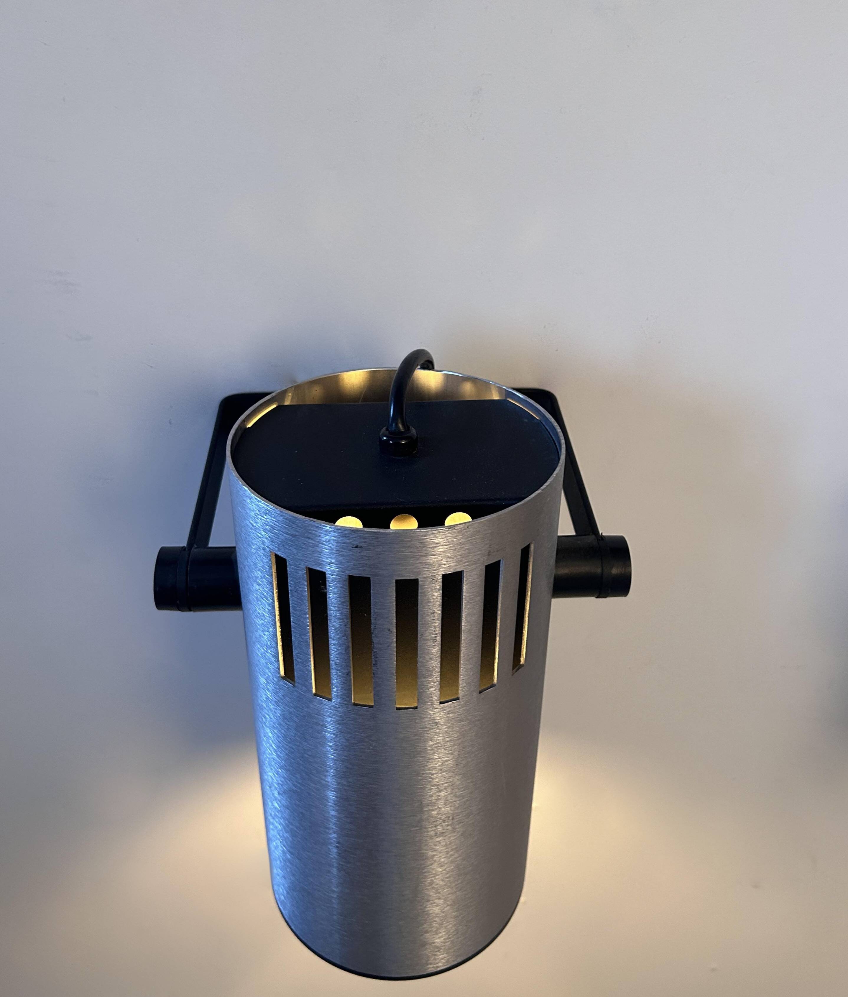 Pair of adjustable wall lights, brushed metal, France 1970