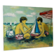 Tableau huile sur toile enfants à la plage