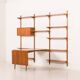Poul Cadovius rare 3 bay wall unit with a large desk or table for Cado