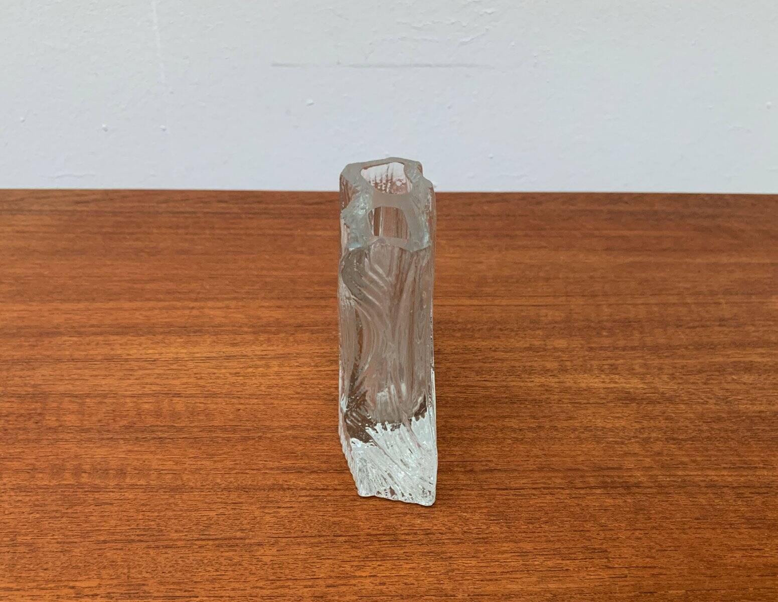 Vintage Glass Block Vase