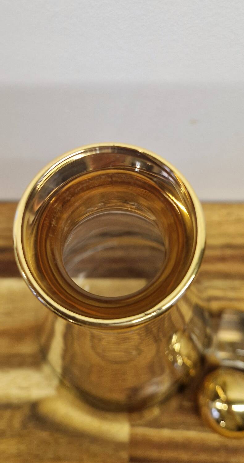 Art Deco style glass carafe with gold decoration