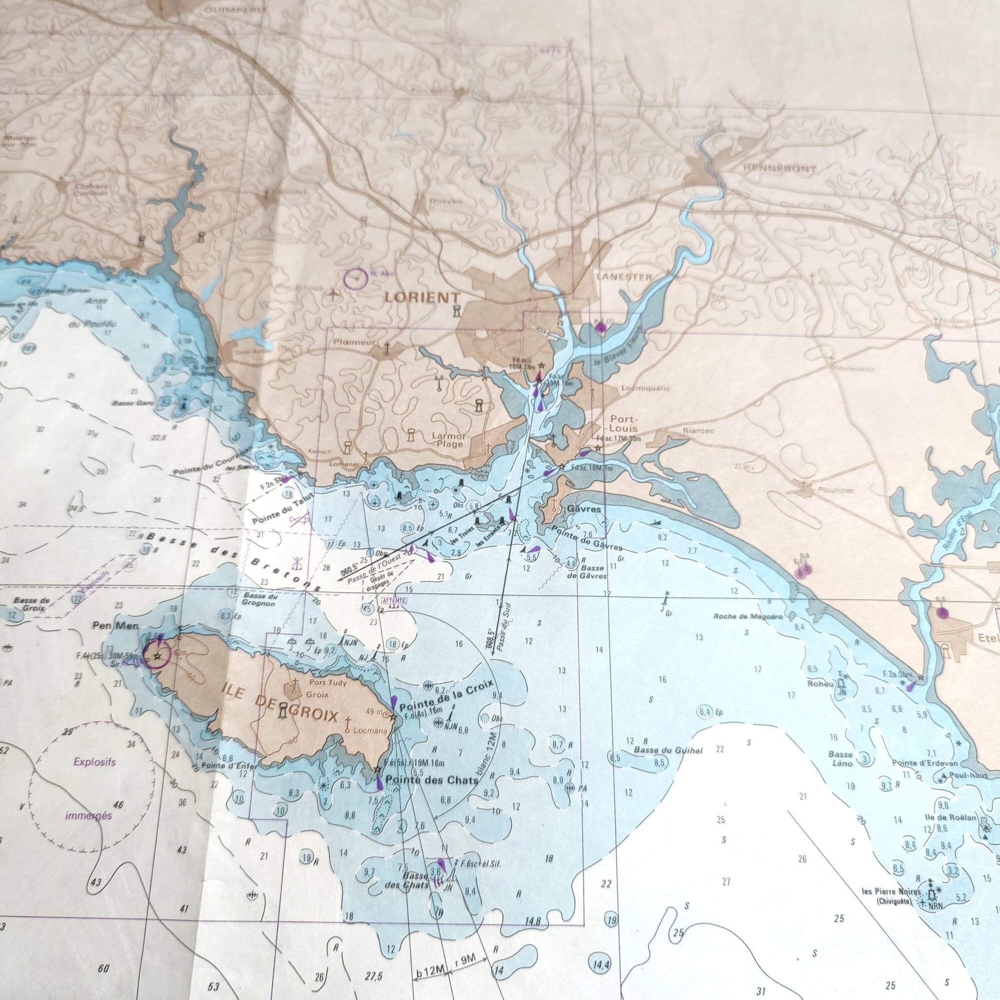 Map of Finistère and Morbihan, west coast of France