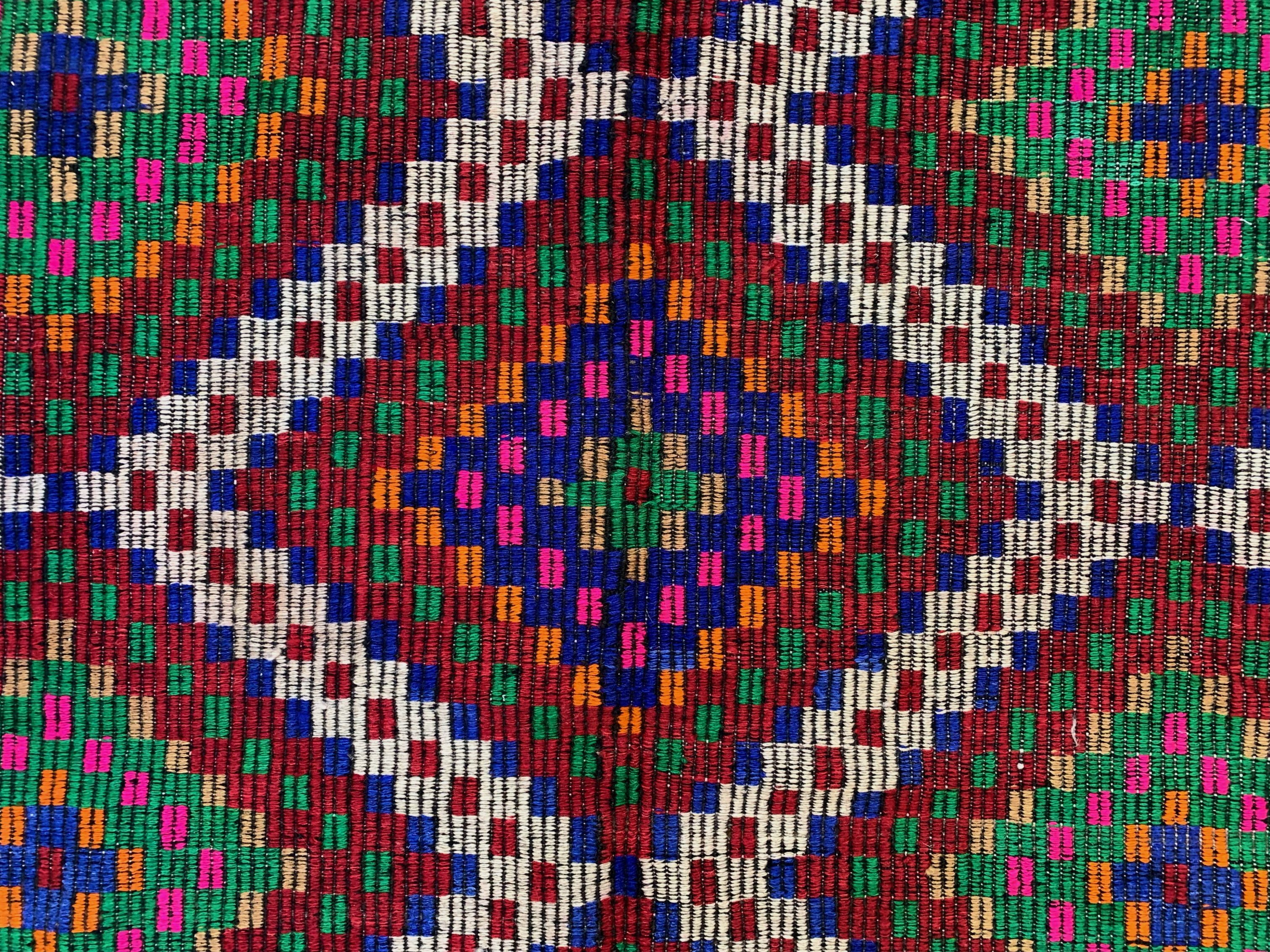 Large Vintage Turkish Kilim Rug 354x178 cm Wool Jajim Kelim