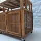 Paire de buffets en rotin vintage (Buri ) sur roulettes