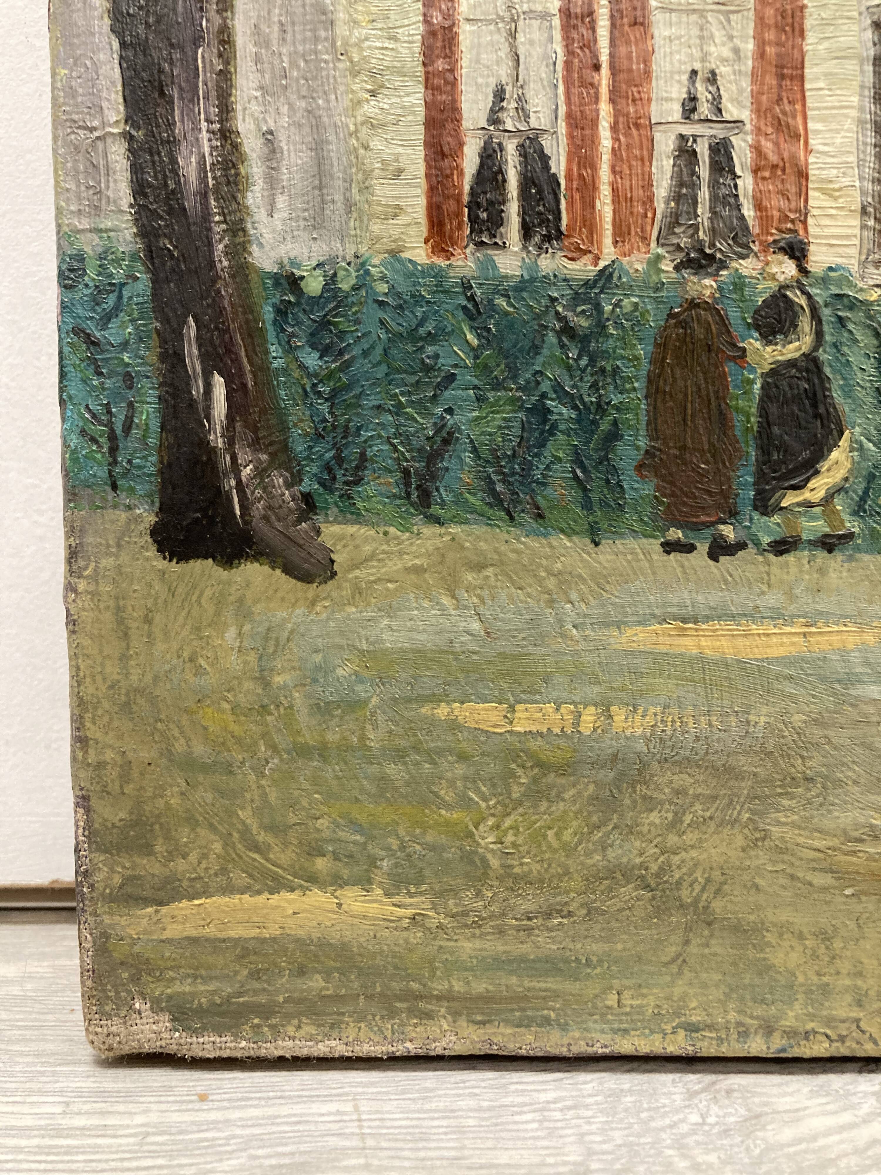 Oil on vintage canvas