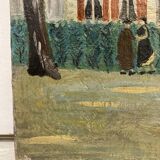 Oil on vintage canvas