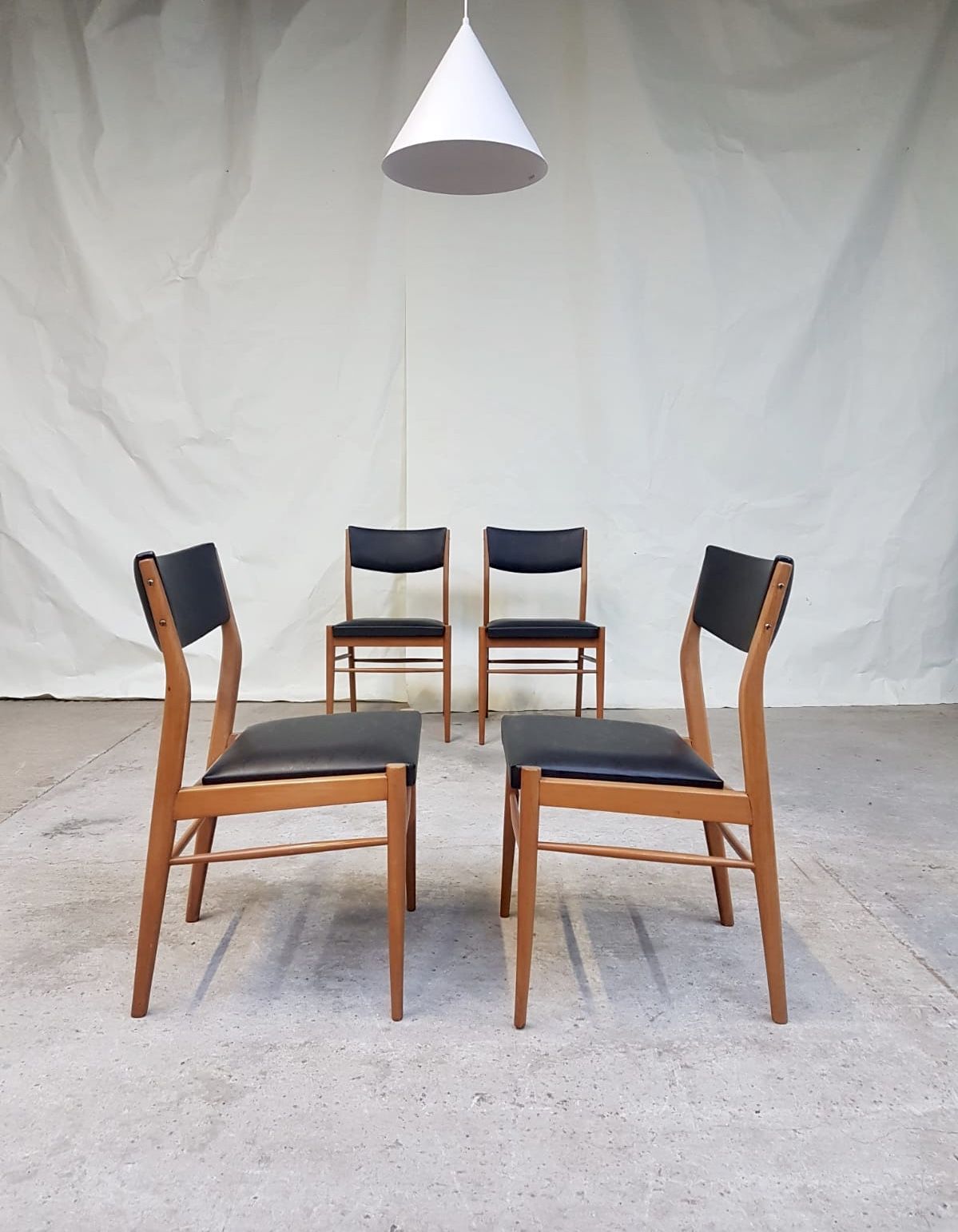Vtg Set Of 4 Mid Century Dining Chairs Scandinavian Danish Design 60s 70s Retro