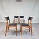 Vtg Set Of 4 Mid Century Dining Chairs Scandinavian Danish Design 60s 70s Retro