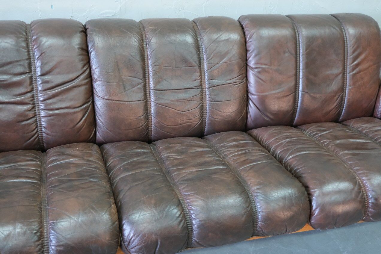 Mid-Century Teak and Leather 3-Seater Sofa from Ekornes, 1970s