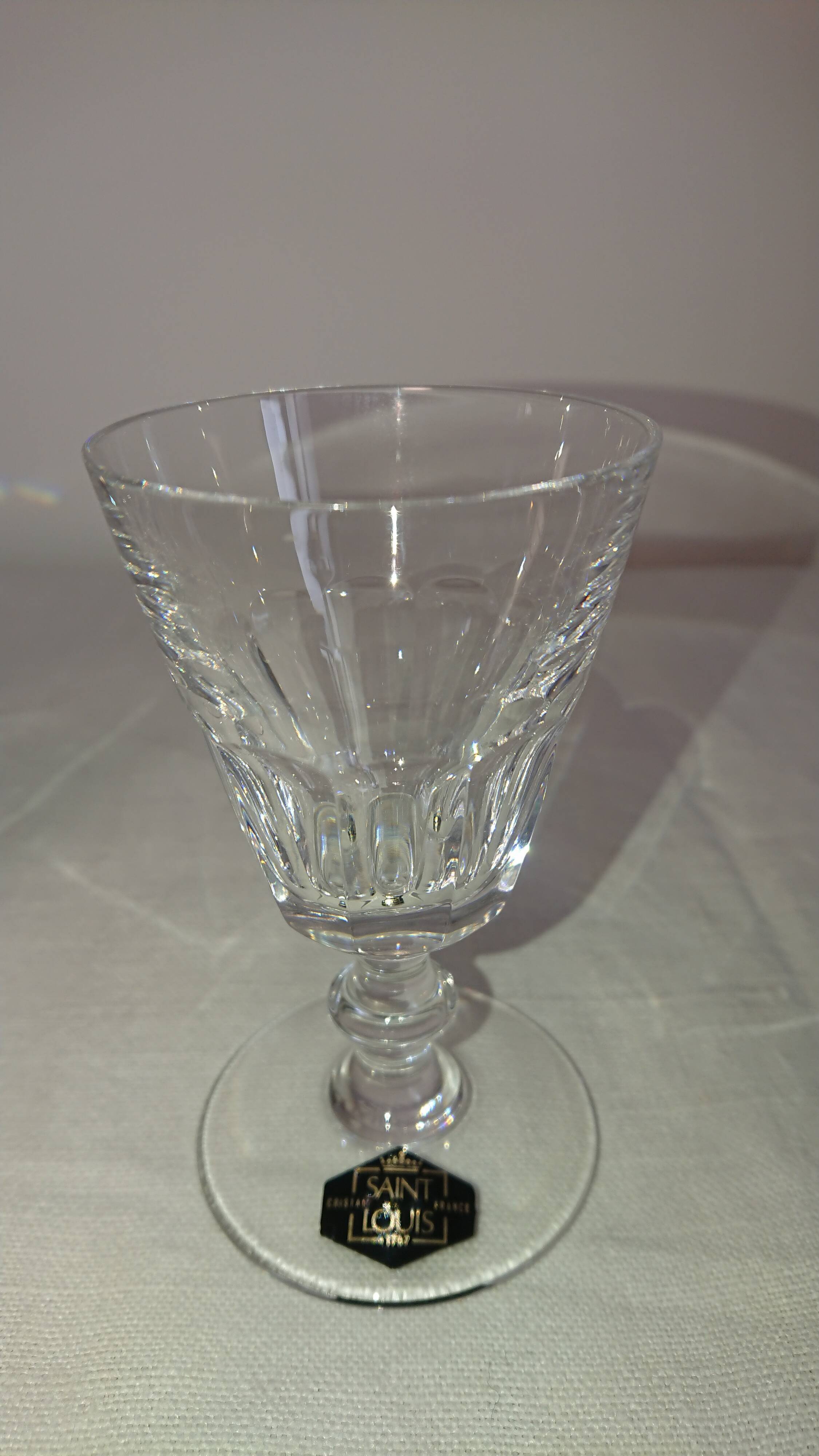 Five faceted glasses, caton collection, Saint-Louis crystal factory
