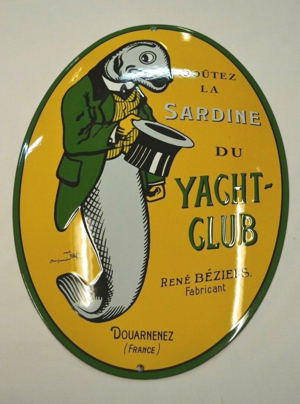 enamelled plate sardines YACHT CLUB