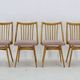 1960s Antonin Suman Set of Four Dining chairs in Beech Wood , Czechoslovakia