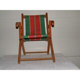 Child folding armchair in vintage wood