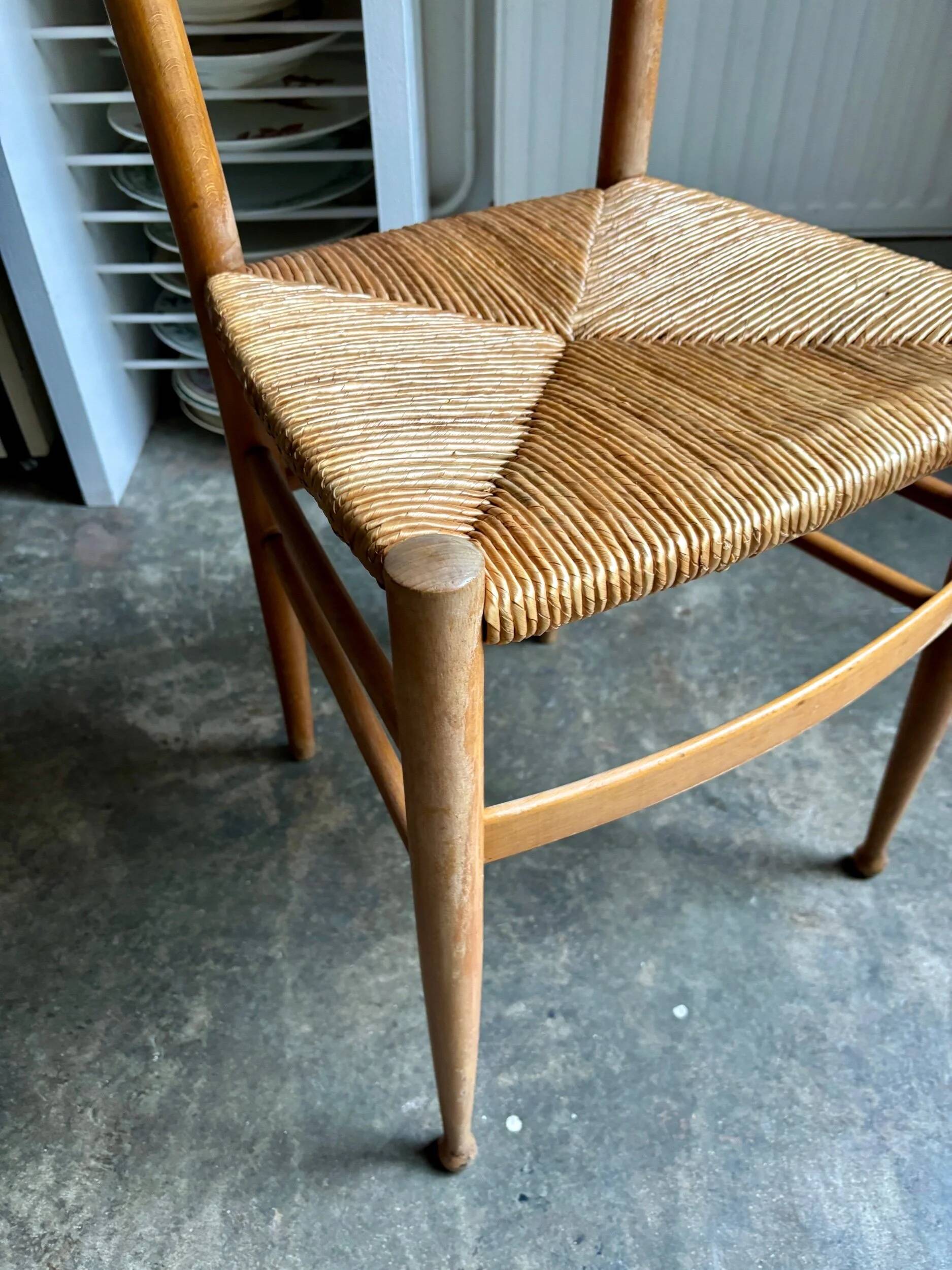 Light wood and straw chair