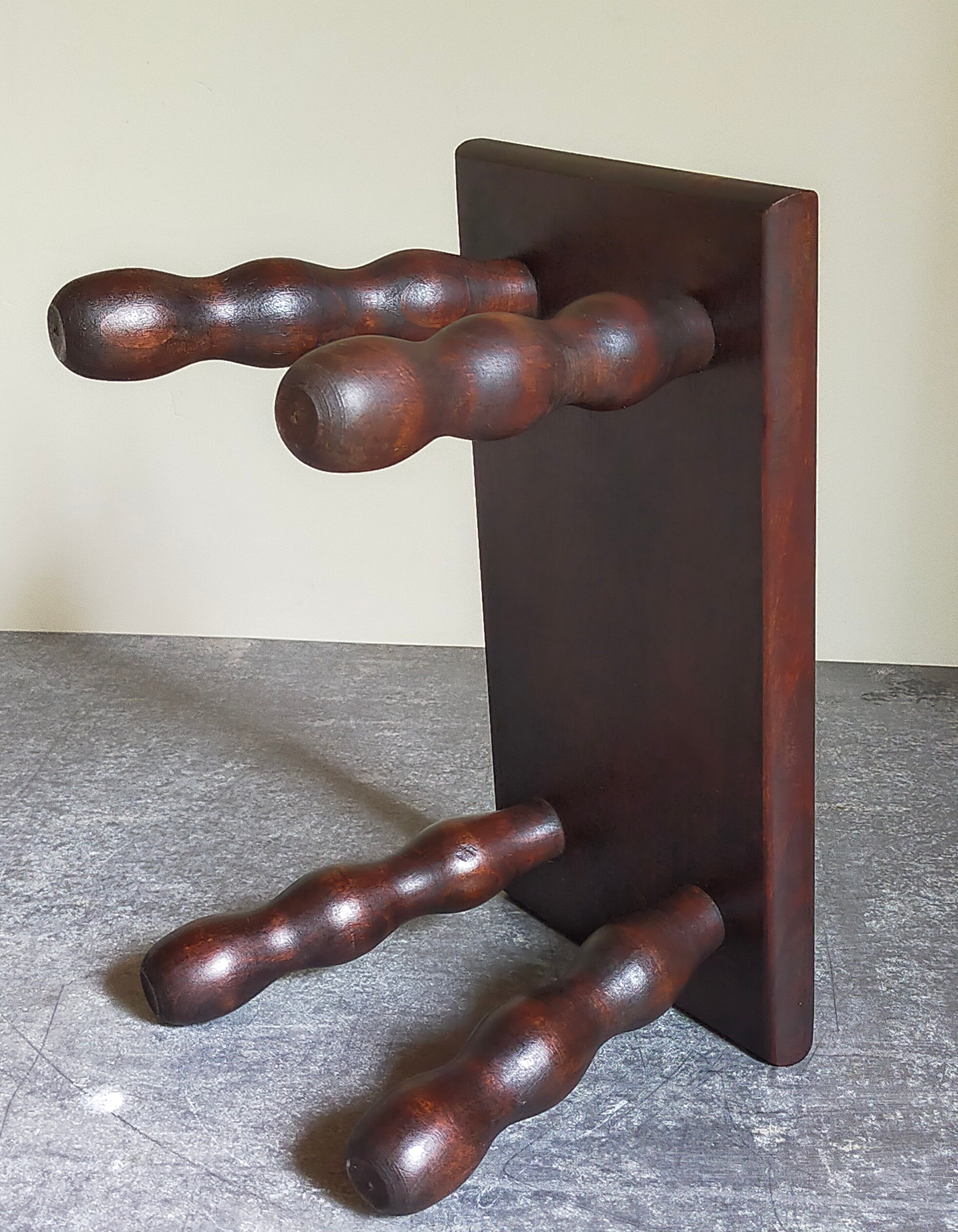 Wooden footrest stool turned solid vintage