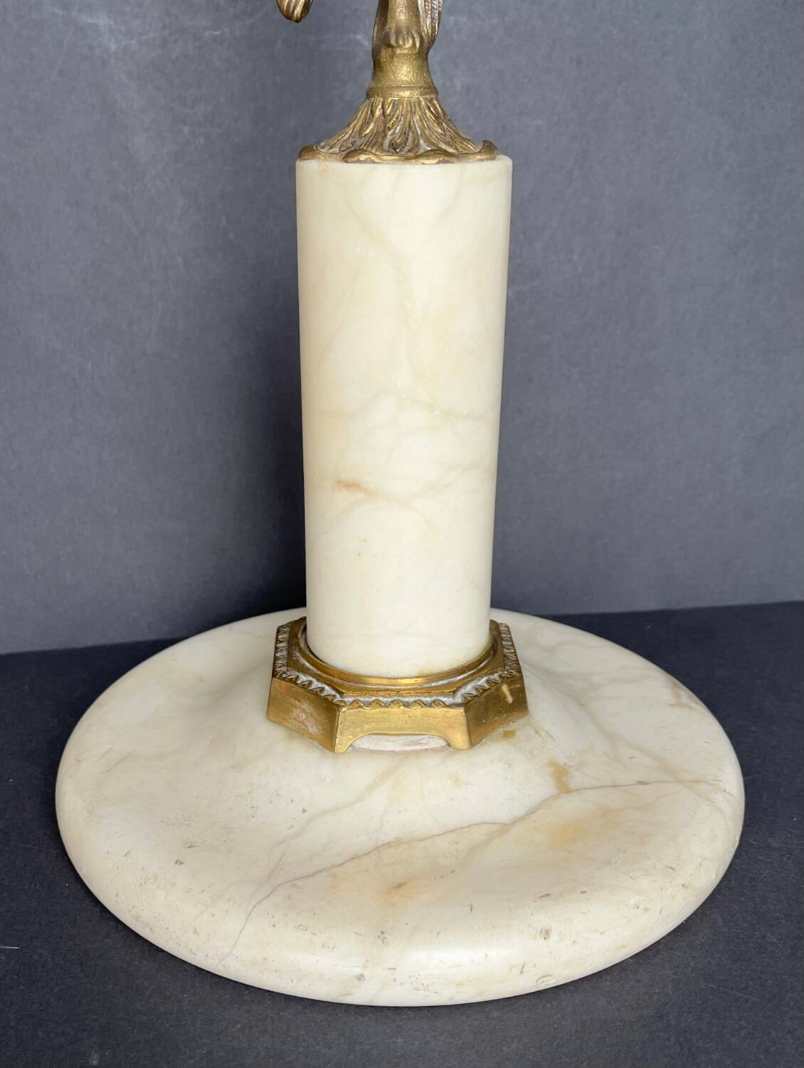 Candelabra in white marble and gilded bronze