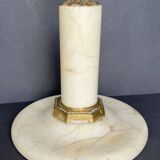 Candelabra in white marble and gilded bronze