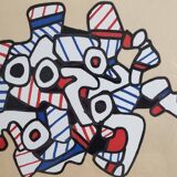 Sérigraphie d’après Jean Dubuffet, encadrée, années 70, 31 x 25 cm