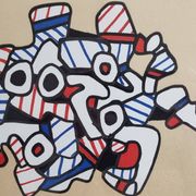 Sérigraphie d’après Jean Dubuffet, encadrée, années 70, 31 x 25 cm