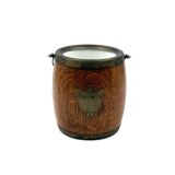 Mid-century brown oak ice bucket, Italy 1950s