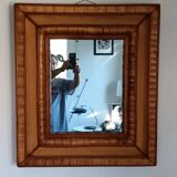 Miroir mural en rotin, osier et bois
