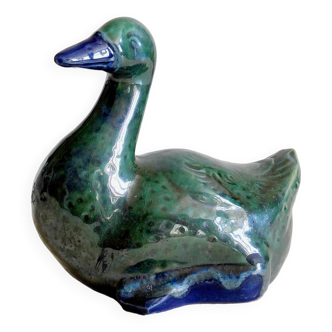 Decorative glazed ceramic duck