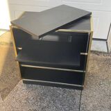 Vintage black and gold TV cabinet from the 70s/80s