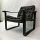 Mid-century design OY BJ Dahlqvist AB Dark Brown Leather safari lounge chai