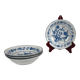 4 bols, coupelles motif oignon bleu