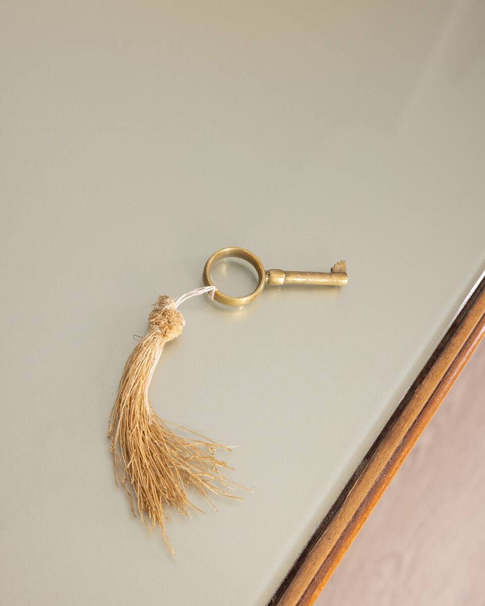 50s vintage sideboard sideboard in wood, brass and glass italian design